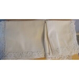 Vintage Lace & Linen Placemat Set 5 Placemats 3 Napkins Ivory Unbranded